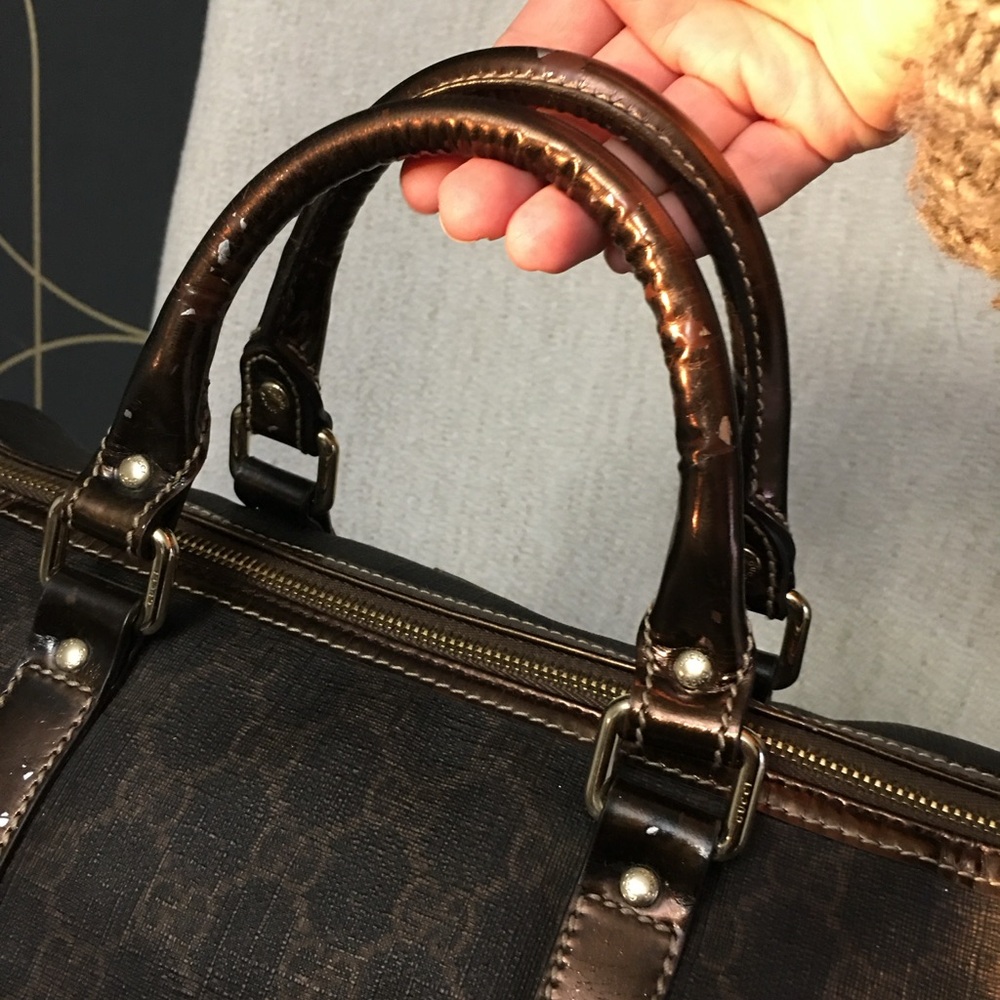 Authentic GUCCI Boston satchel bag brown gold - Picture 10 of 15